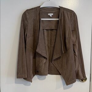 J. Jill Sandalwood Faux Suede Waterfall Jacket